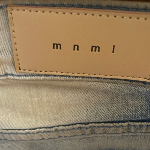 MNML Italian distressed graphic straight (Size 30) Blue Stretch-fit Jeans - Picture 3 of 13